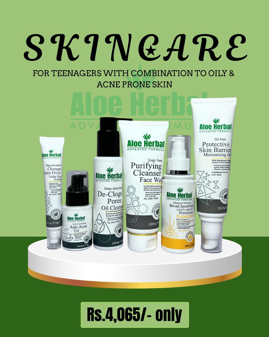 Teenager oily to combination acne skincare set
