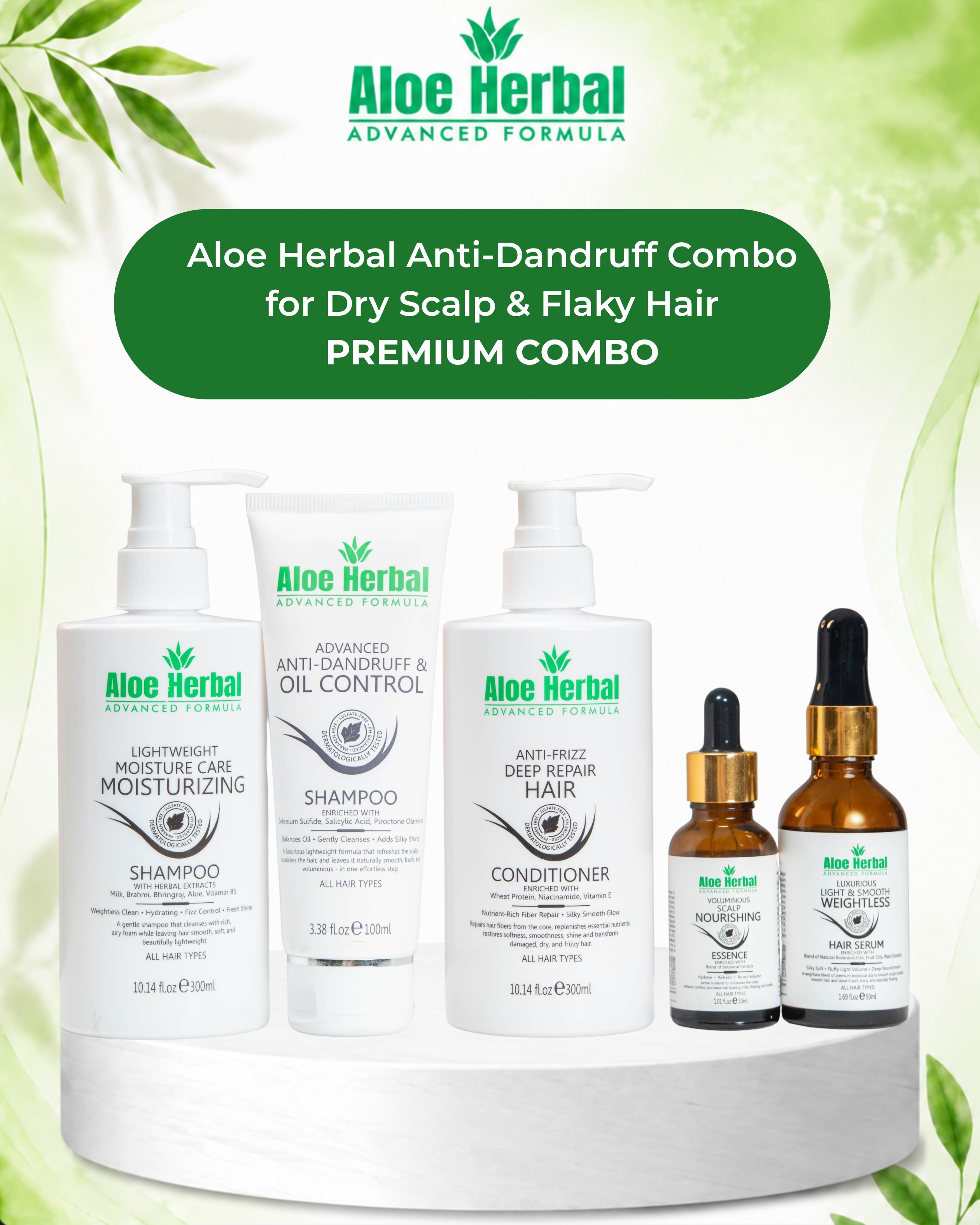 Aloe Herbal Anti-Dandruff Combo for Dry Scalp & Flaky Hair