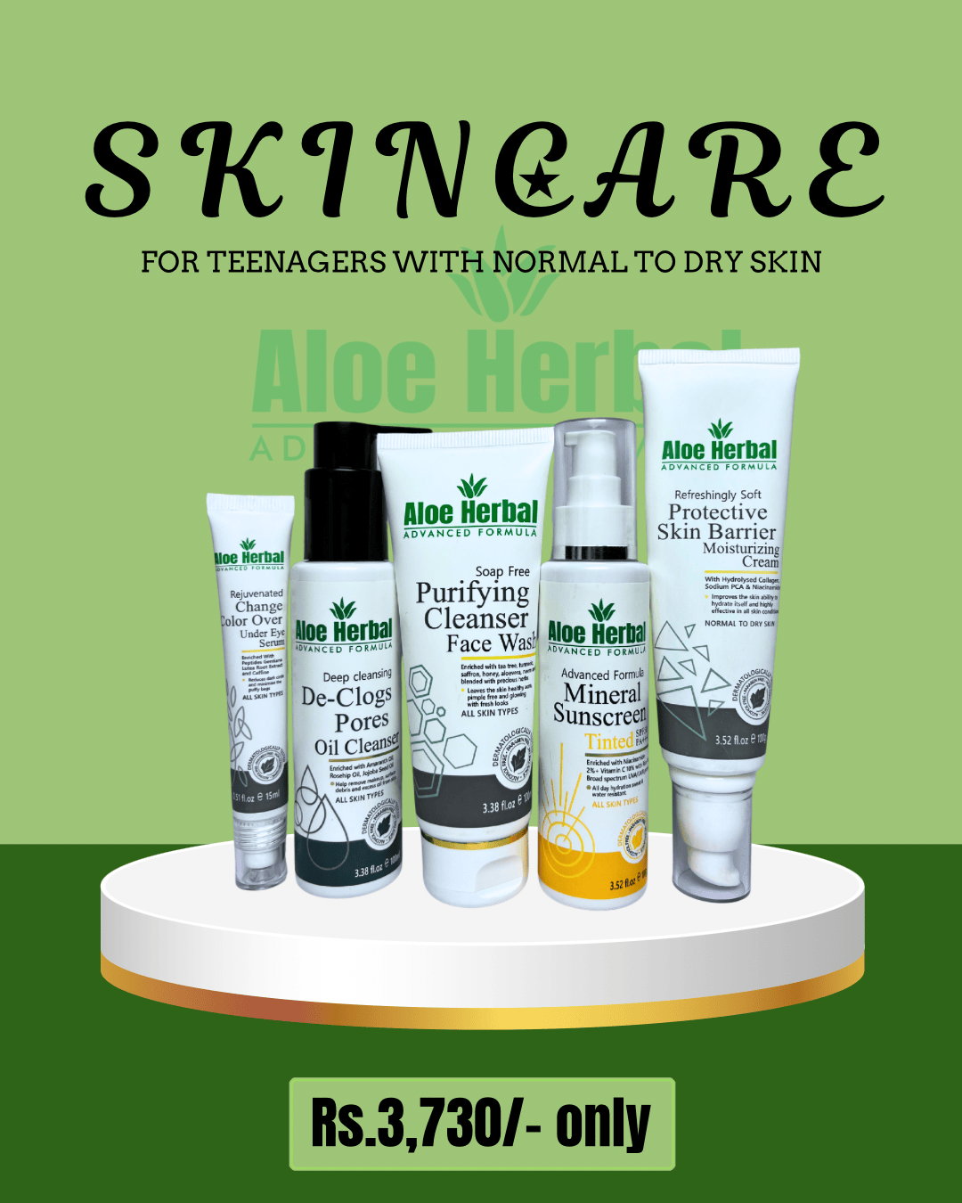 Teenager normal to dry skincare set