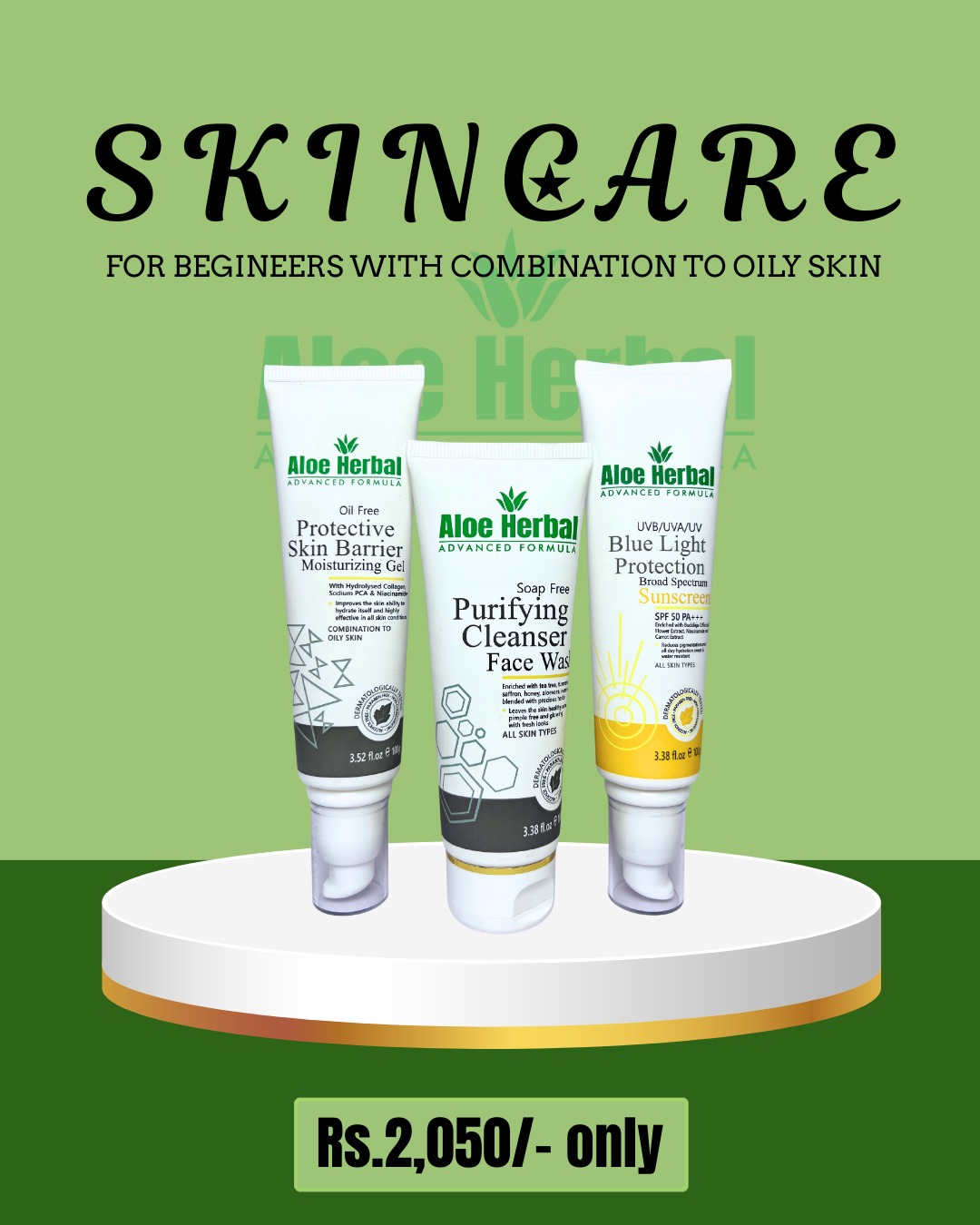Beginners oily to combination skincare set