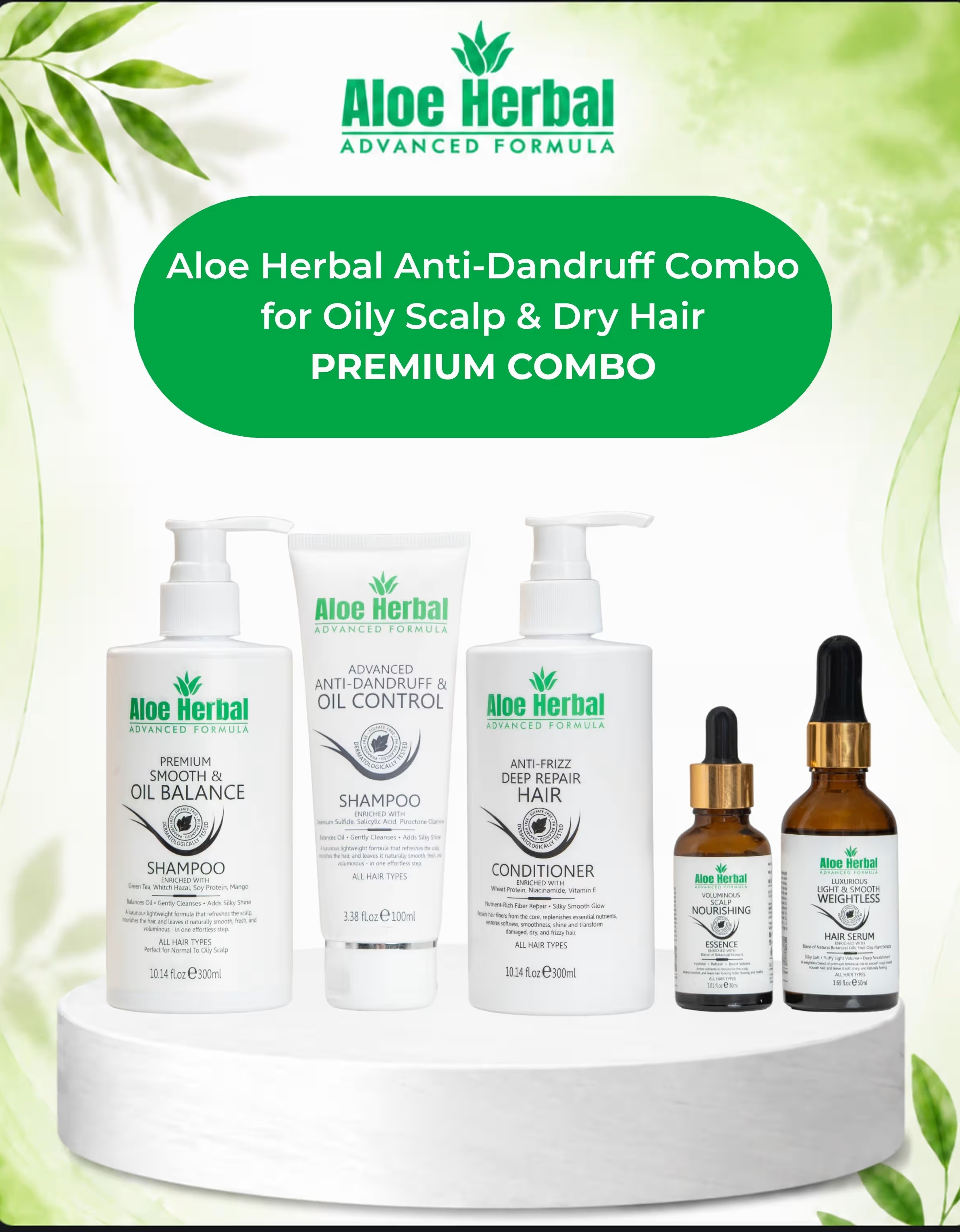 Aloe Herbal Anti-Dandruff Combo for Oily Scalp & Dry Hair